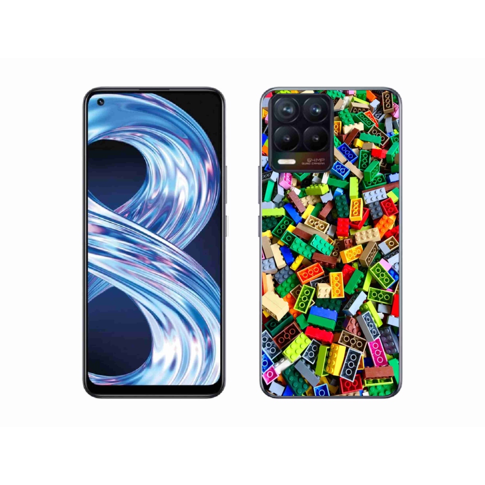 Gélový kryt mmCase na Realme 8 Pro - farebné stavebné kocky
