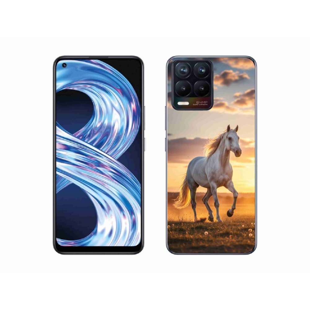 Gélový kryt mmCase na Realme 8 Pro - bežiaci biely kôň 2