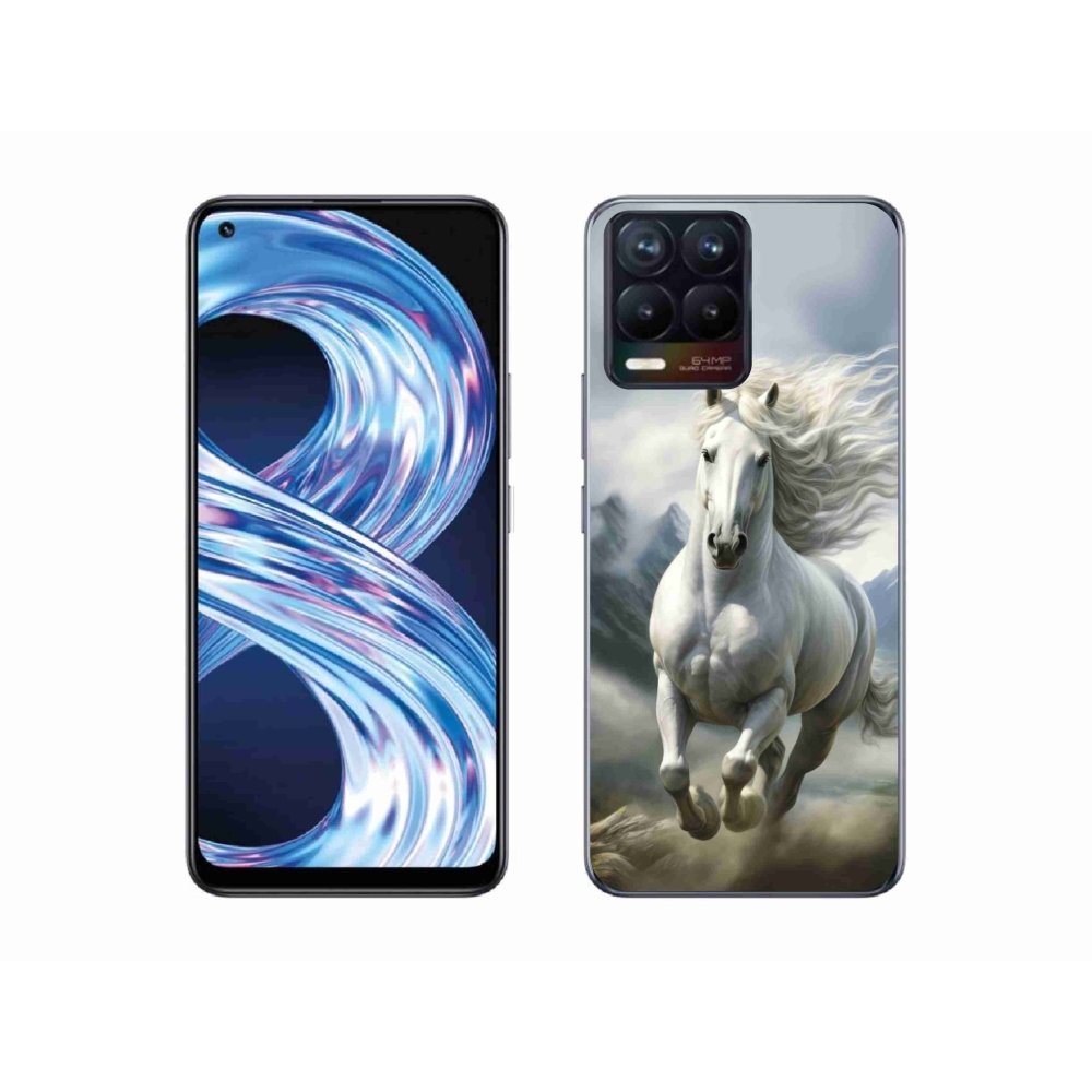 Gélový kryt mmCase na Realme 8 Pro - bežiaci biely kôň 3