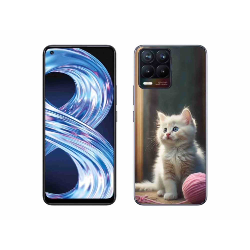 Gélový kryt mmCase na Realme 8 Pro - biele mačiatko 2