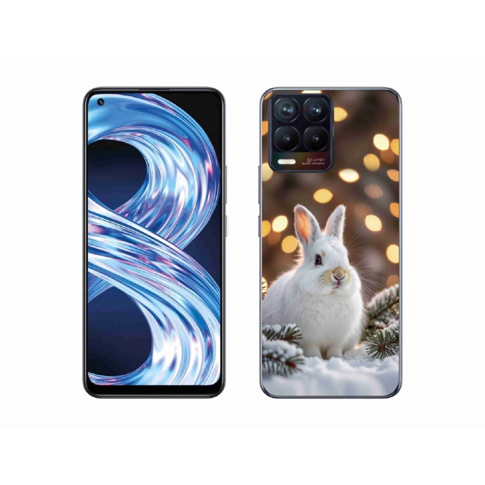 Gélový kryt mmCase na Realme 8 Pro - biely zajac