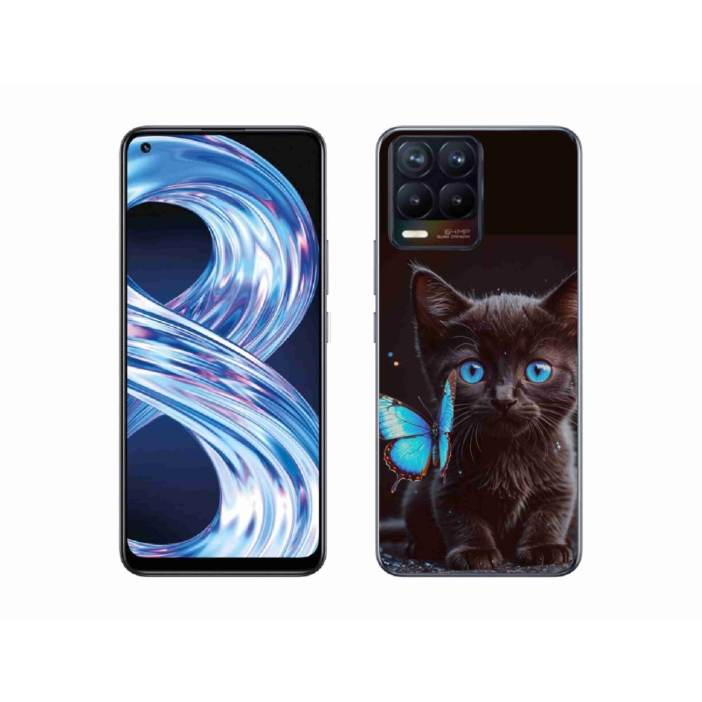 Gélový kryt mmCase na Realme 8 Pro - čierne mačiatko 3