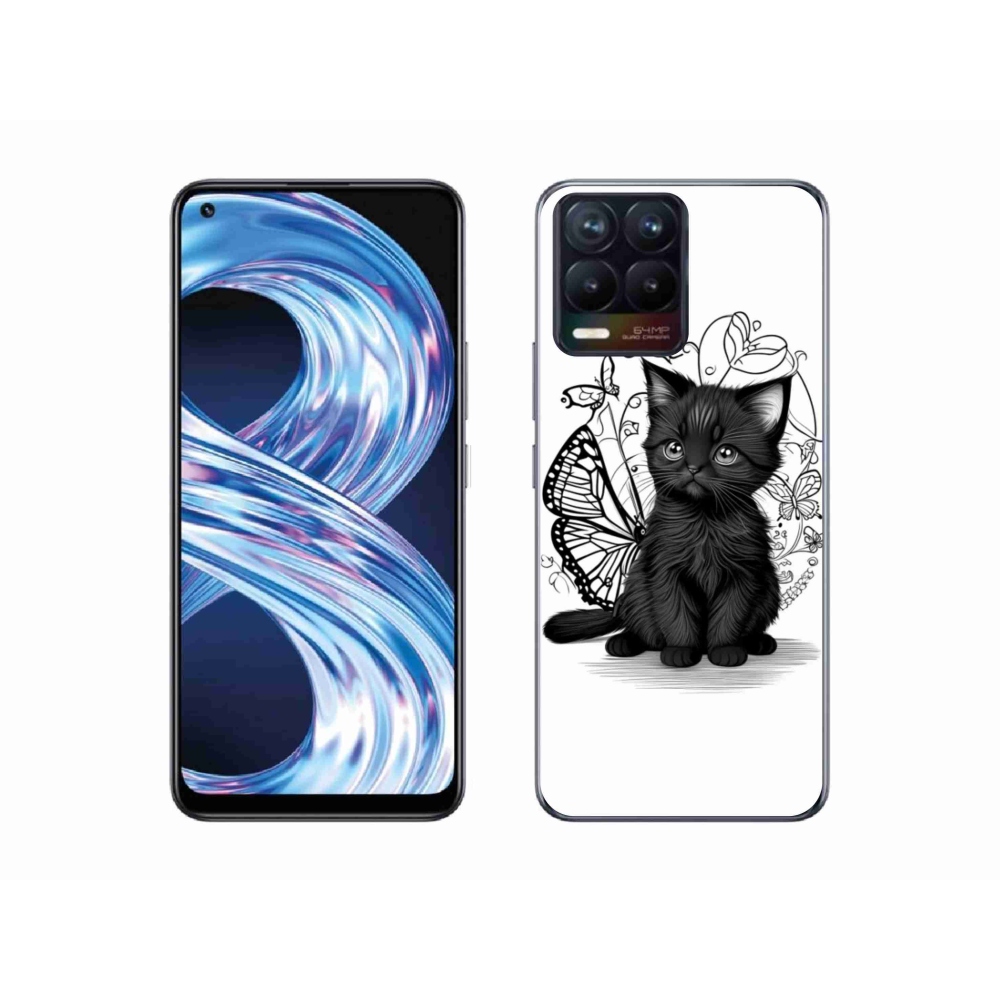 Gélový kryt mmCase na Realme 8 Pro - čierne mačiatko