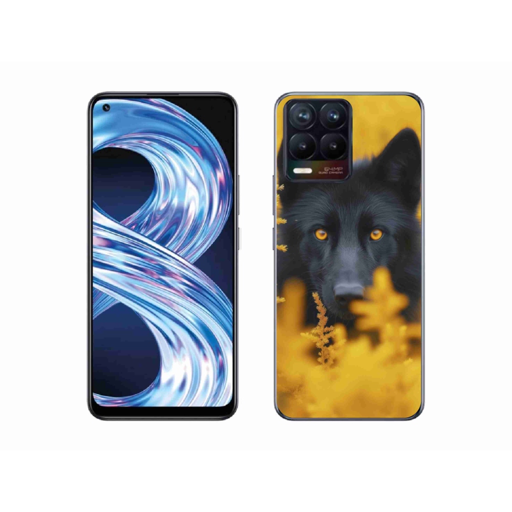 Gélový kryt mmCase na Realme 8 Pro - čierny vlk 2