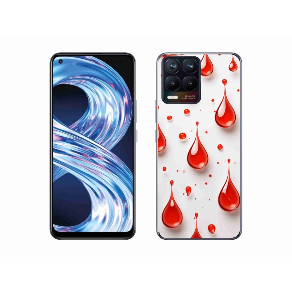 Gélový kryt mmCase na Realme 8 Pro - červené kvapky