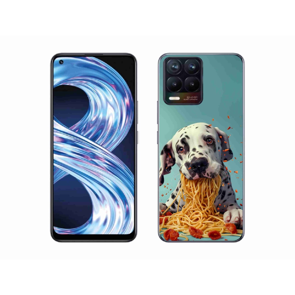 Gélový kryt mmCase na Realme 8 Pro - dalmatín a špagety
