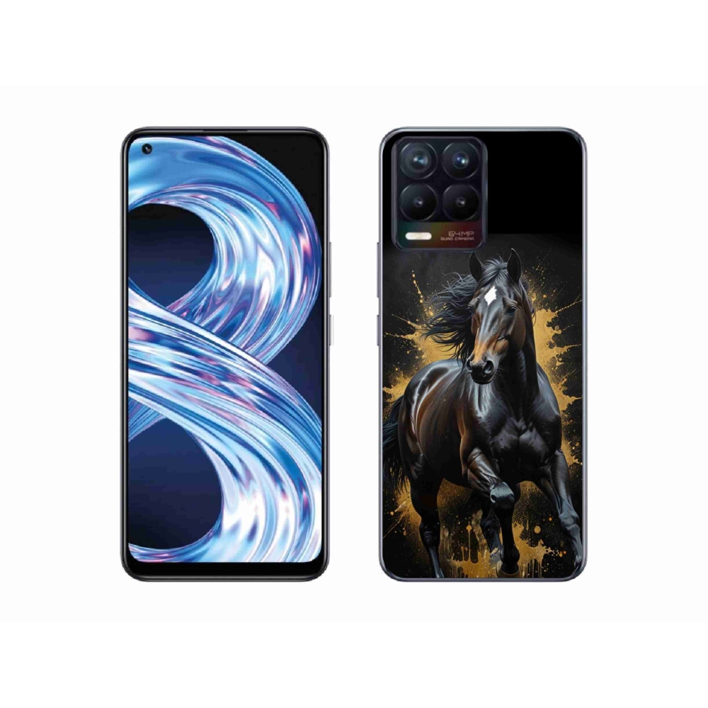Gélový kryt mmCase na Realme 8 Pro - elegantný čierny žrebec