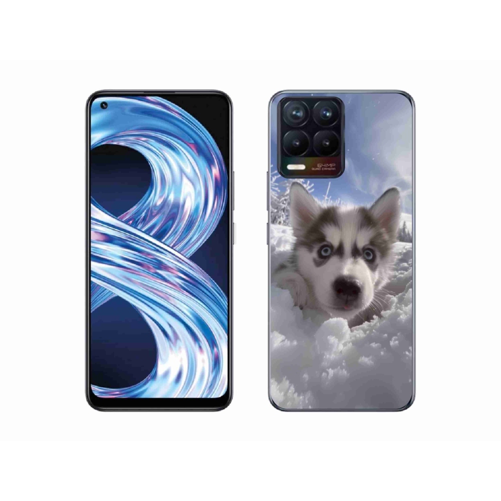 Gélový kryt mmCase na Realme 8 Pro - husky v snehu