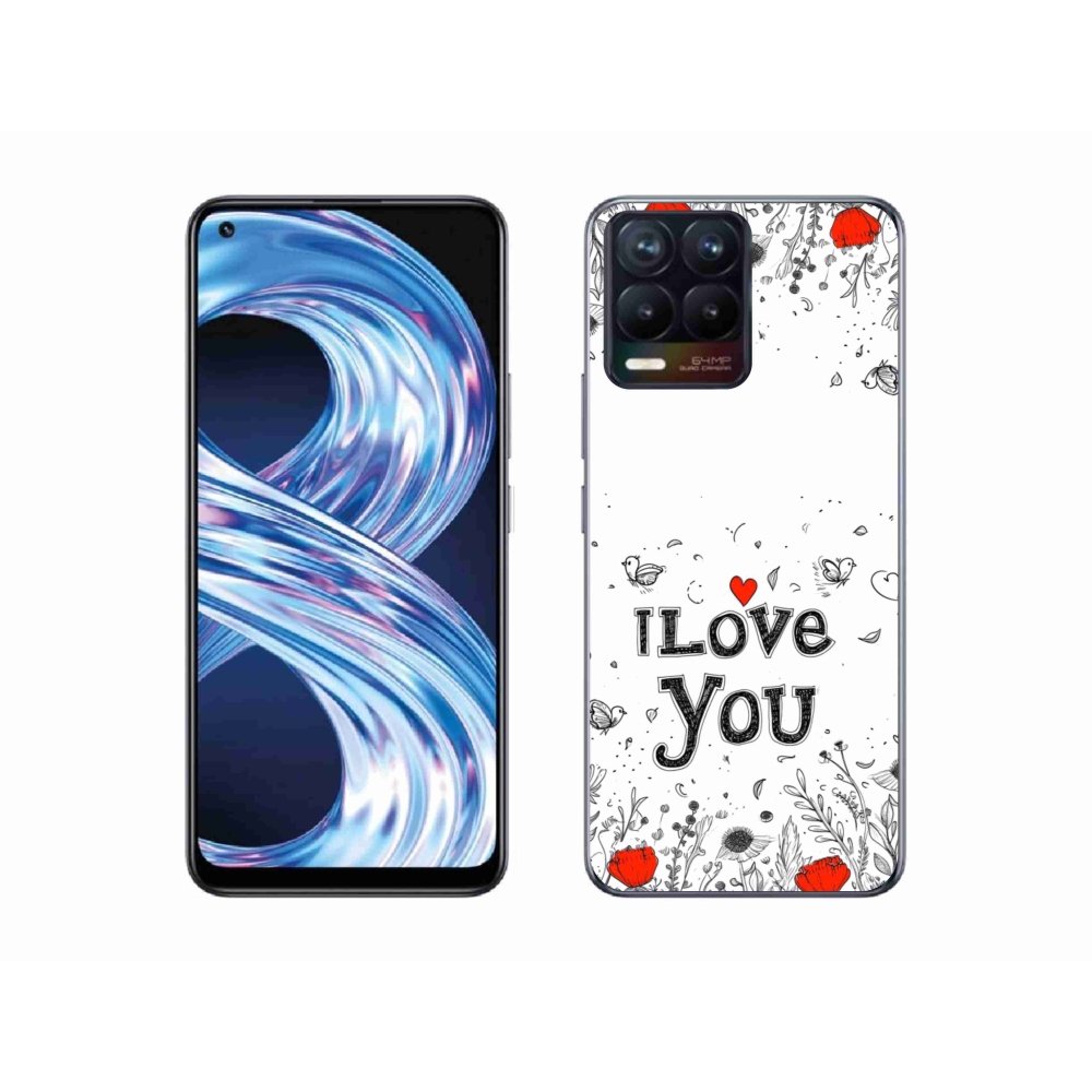 Gélový kryt mmCase na Realme 8 Pro - I love you biele pozadie