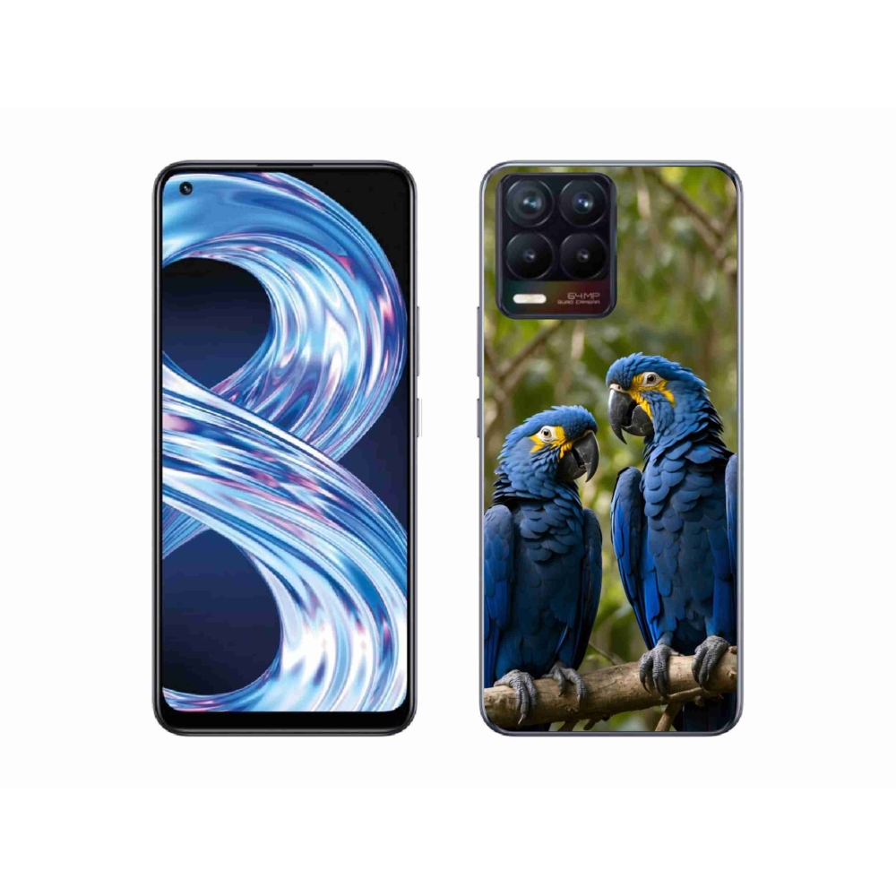 Gélový kryt mmCase na Realme 8 Pro - papagájové duo