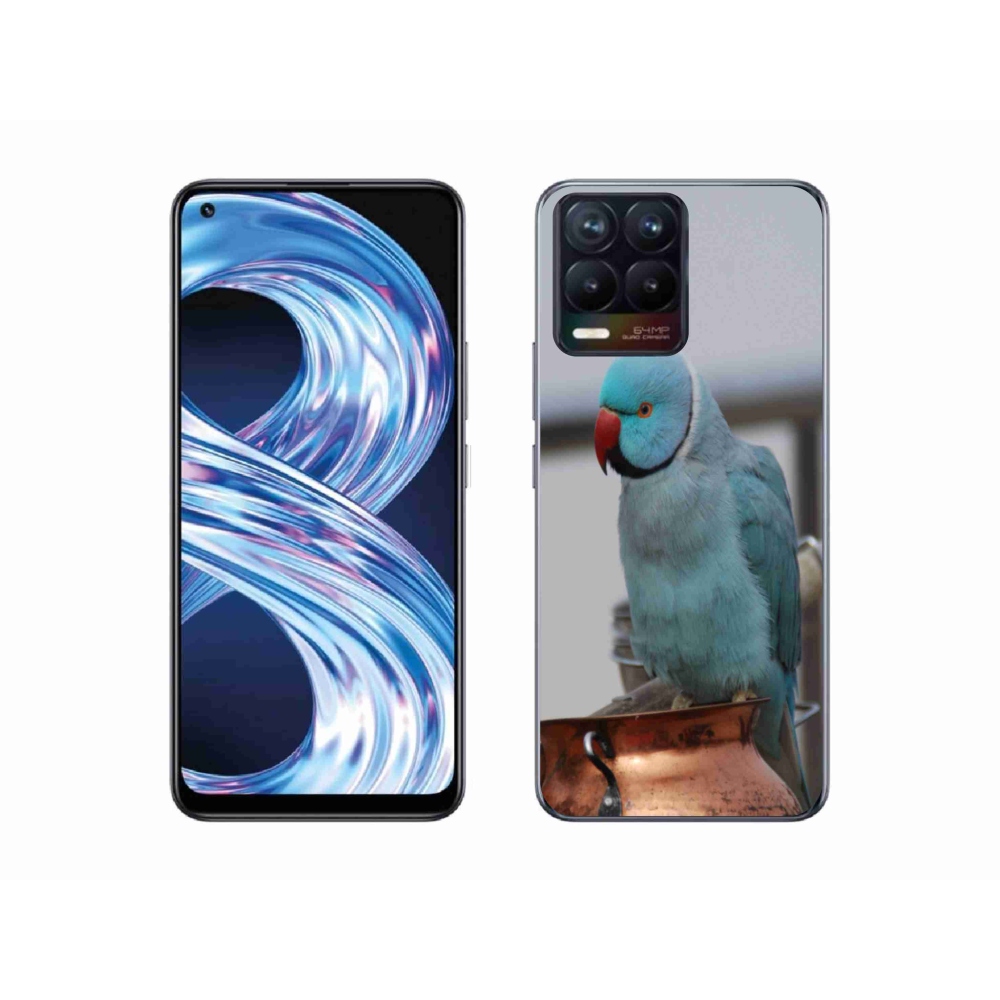 Gélový kryt mmCase na Realme 8 Pro - papagáj alexander modrý