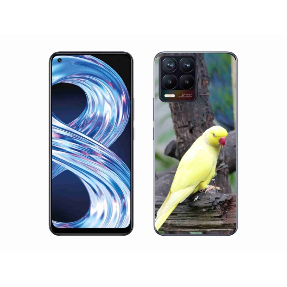 Gélový kryt mmCase na Realme 8 Pro - papagáj alexander žltý