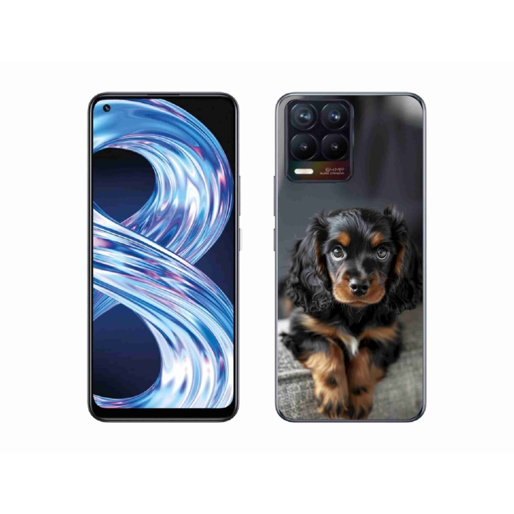 Gélový kryt mmCase na Realme 8 Pro - roztomilý dlhosrstý jazvečík