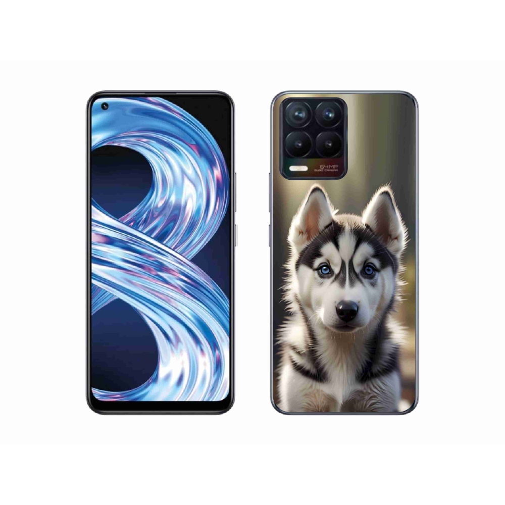 Gélový kryt mmCase na Realme 8 Pro - roztomilý sibírsky husky