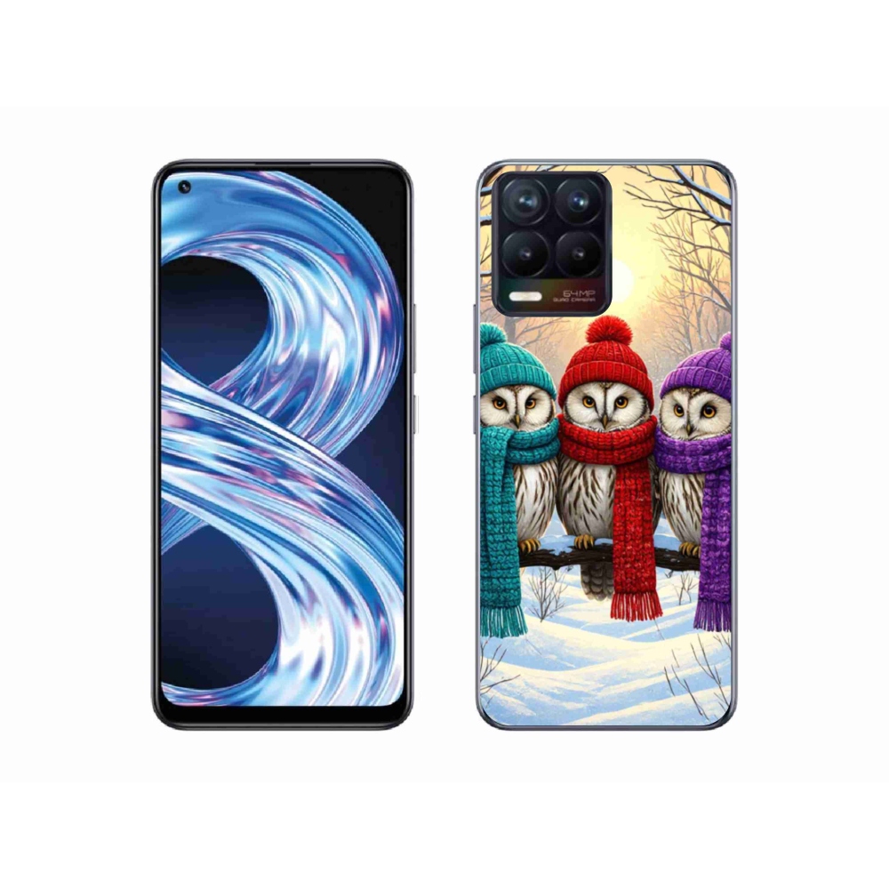 Gélový kryt mmCase na Realme 8 Pro - soví priatelia