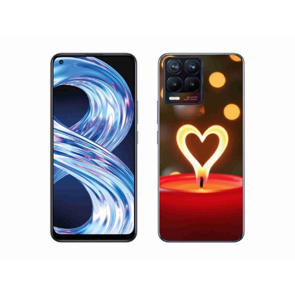 Gélový kryt mmCase na Realme 8 Pro - srdce z plameňa
