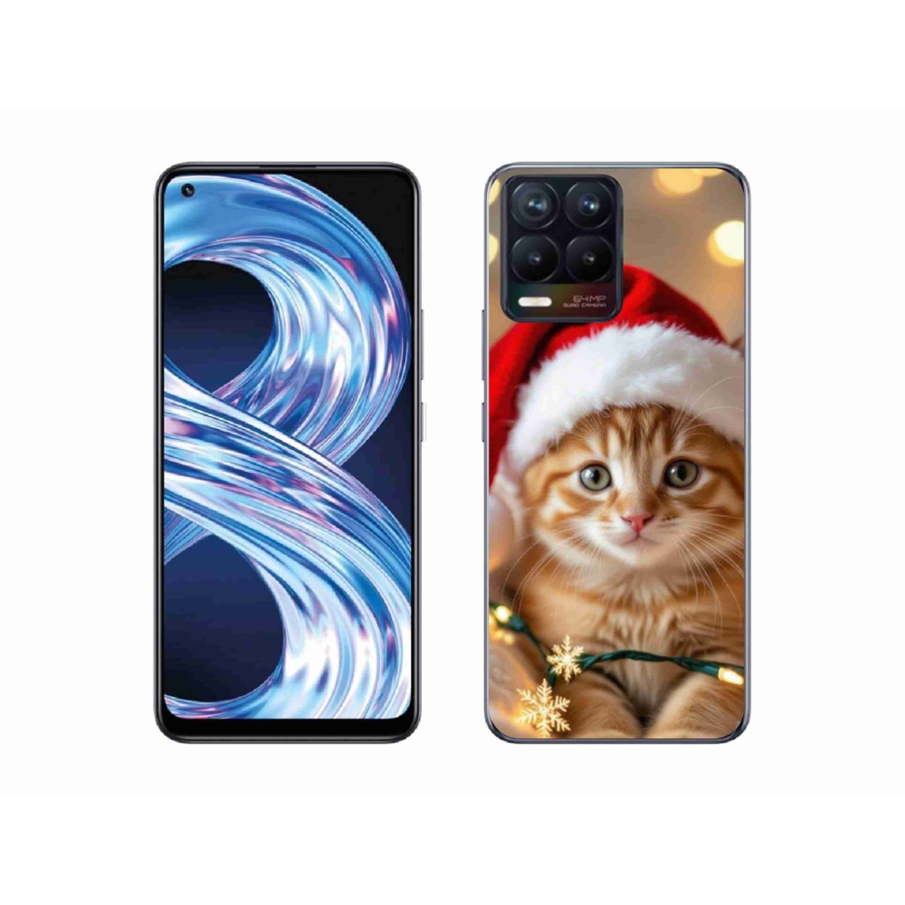 Gélový kryt mmCase na Realme 8 Pro - vianočné mačiatko
