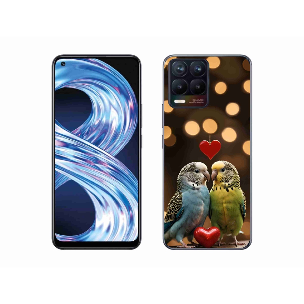 Gélový kryt mmCase na Realme 8 Pro - zamilovaní papagáje