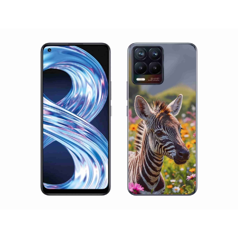Gélový kryt mmCase na Realme 8 Pro - zebra na lúke