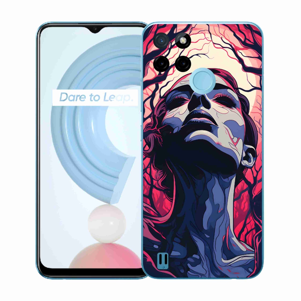 Gélový kryt mmCase na Realme C21Y/C25Y - abstraktná tvár