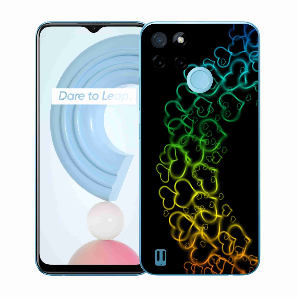 Gélový kryt mmCase na Realme C21Y/C25Y - farebné srdiečka