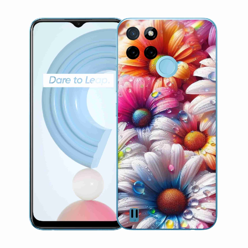 Gélový kryt mmCase na Realme C21Y/C25Y - farebné margaréty