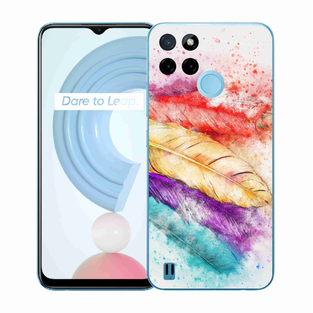 Gélový kryt mmCase na Realme C21Y/C25Y - farebné perie