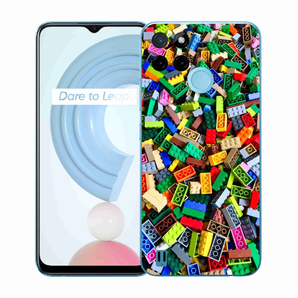Gélový kryt mmCase na Realme C21Y/C25Y - farebné stavebné kocky