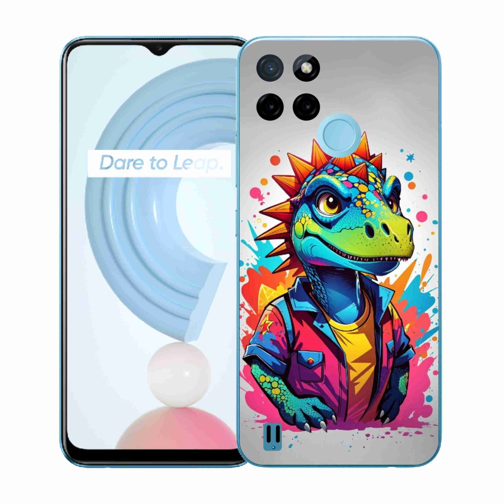 Gélový kryt mmCase na Realme C21Y/C25Y - farebný dinosaurus