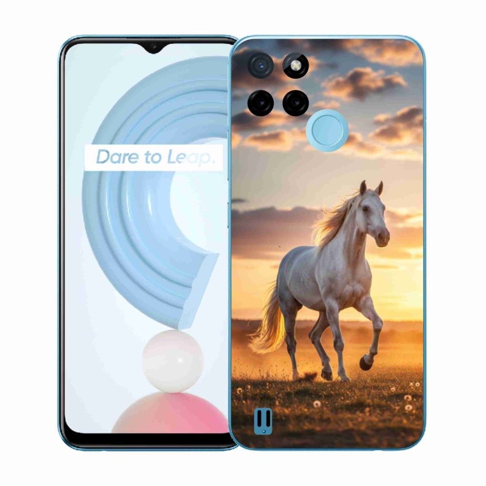 Gélový kryt mmCase na Realme C21Y/C25Y - bežiaci biely kôň 2