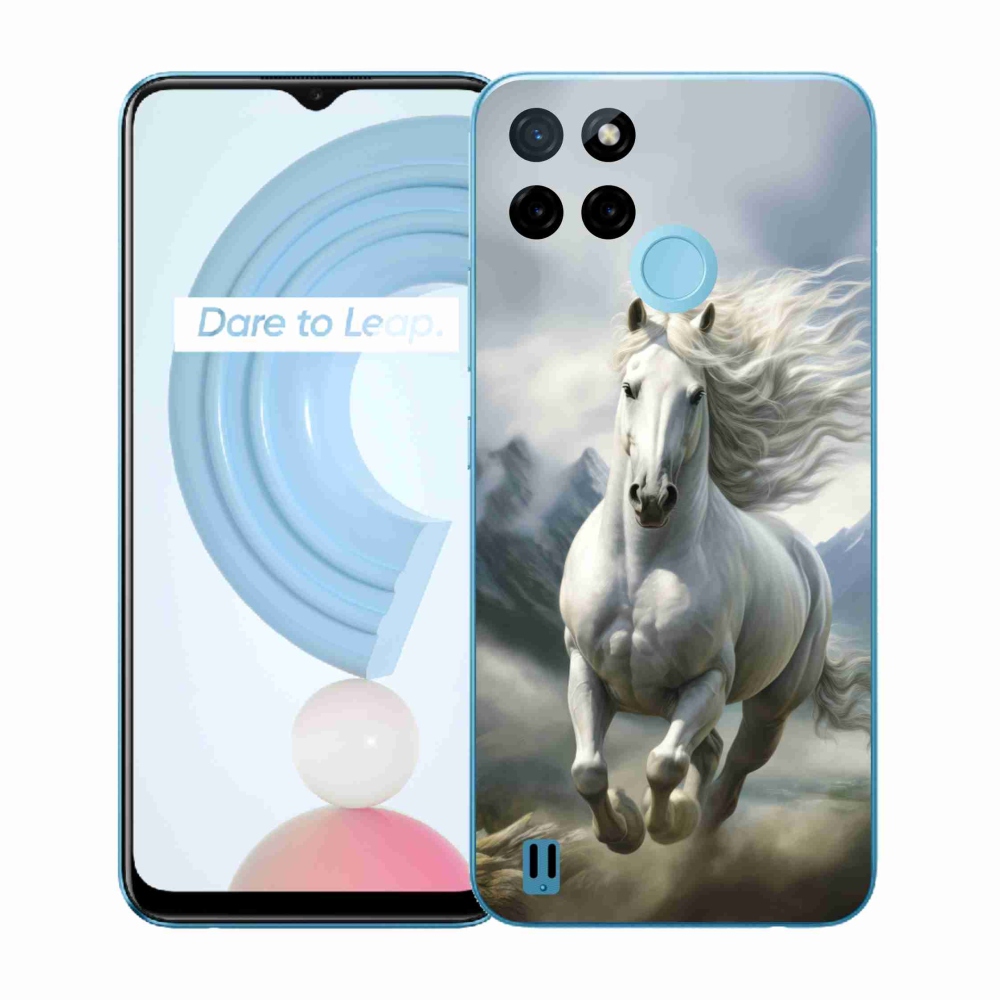 Gélový kryt mmCase na Realme C21Y/C25Y - bežiaci biely kôň 3