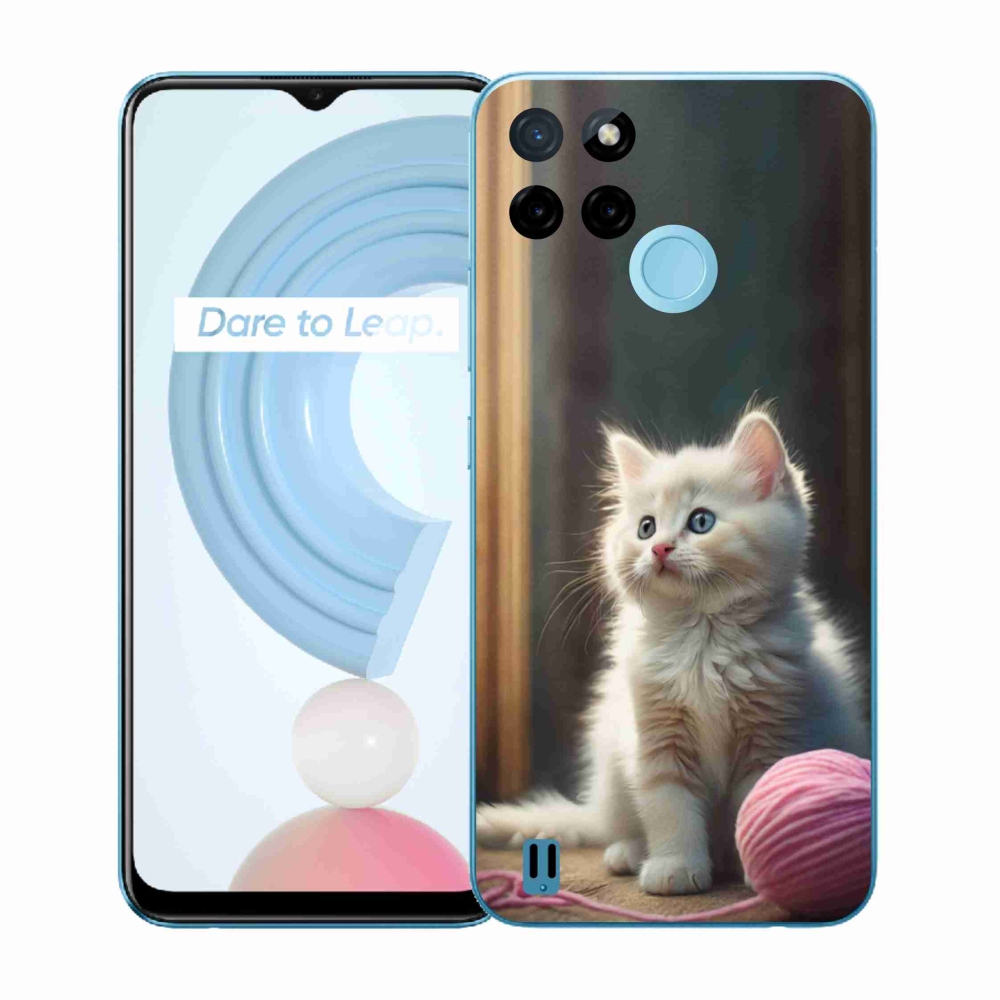 Gélový kryt mmCase na Realme C21Y/C25Y - biele mačiatko 2