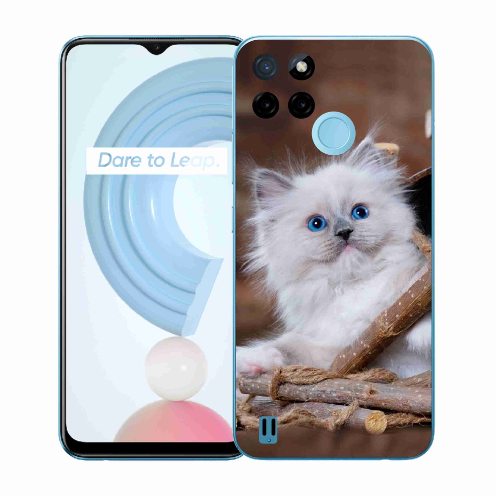 Gélový kryt mmCase na Realme C21Y/C25Y - biele mačiatko