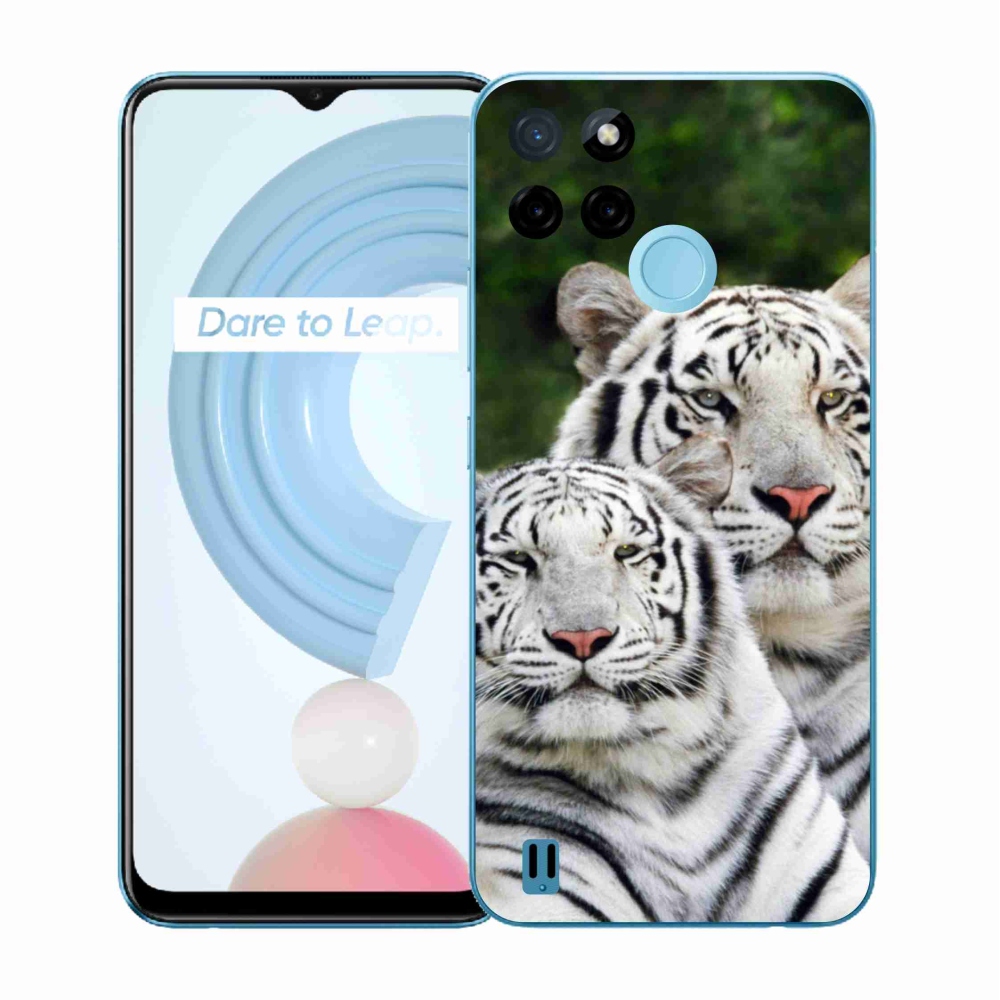 Gélový kryt mmCase na Realme C21Y/C25Y - bieli tigre