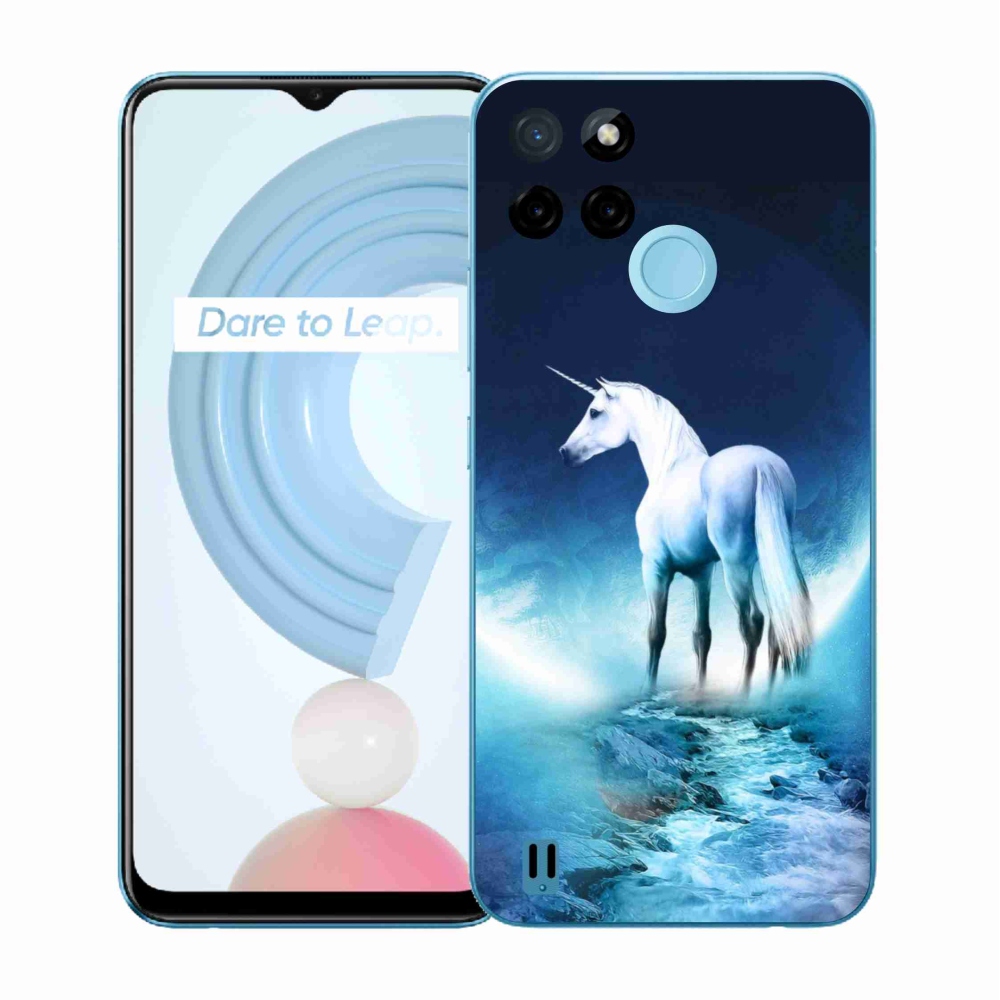 Gélový kryt mmCase na Realme C21Y/C25Y - biely jednorožec