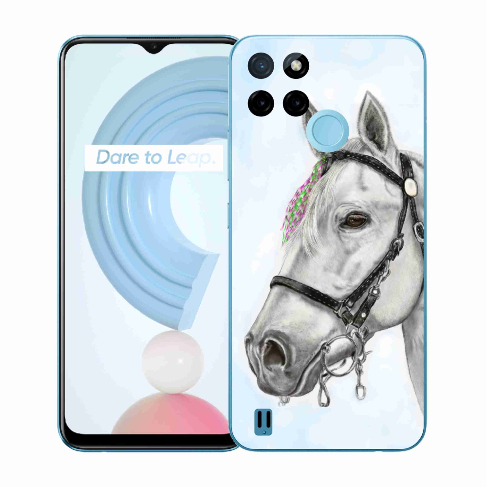Gélový kryt mmCase na Realme C21Y/C25Y - biely kôň 1