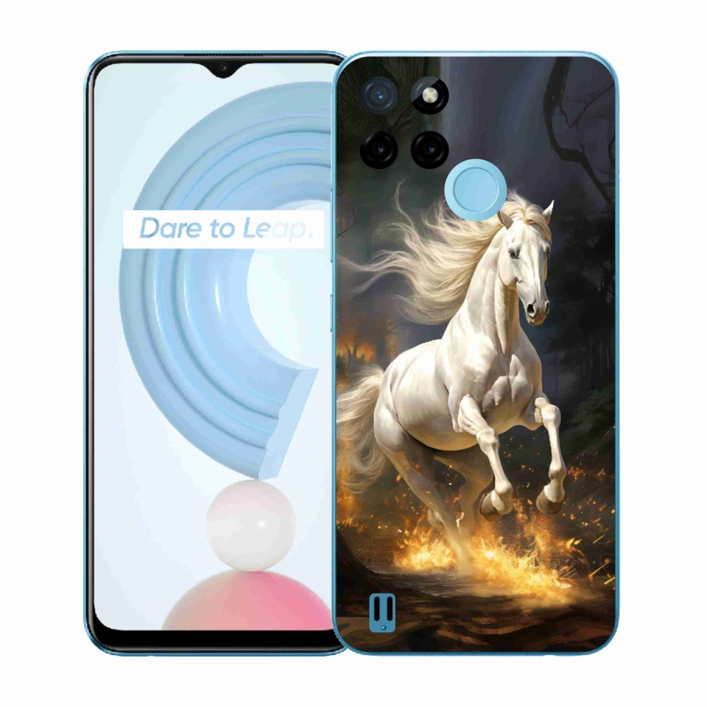 Gélový kryt mmCase na Realme C21Y/C25Y - biely kôň 2