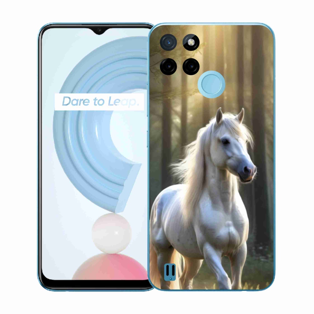 Gélový kryt mmCase na Realme C21Y/C25Y - biely kôň 3