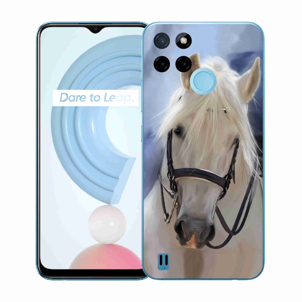 Gélový kryt mmCase na Realme C21Y/C25Y - biely kôň
