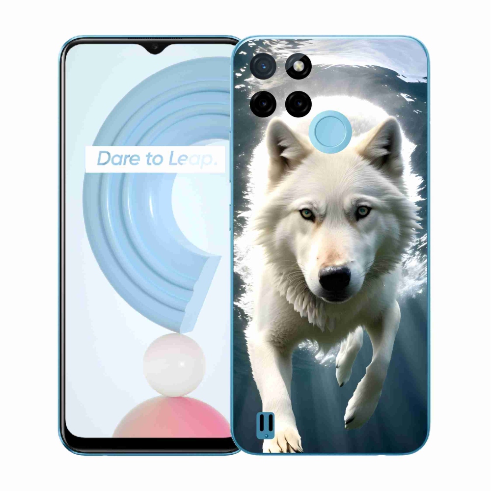 Gélový kryt mmCase na Realme C21Y/C25Y - biely vlk