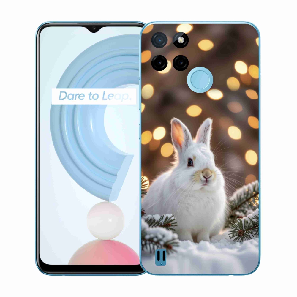 Gélový kryt mmCase na Realme C21Y/C25Y - biely zajac