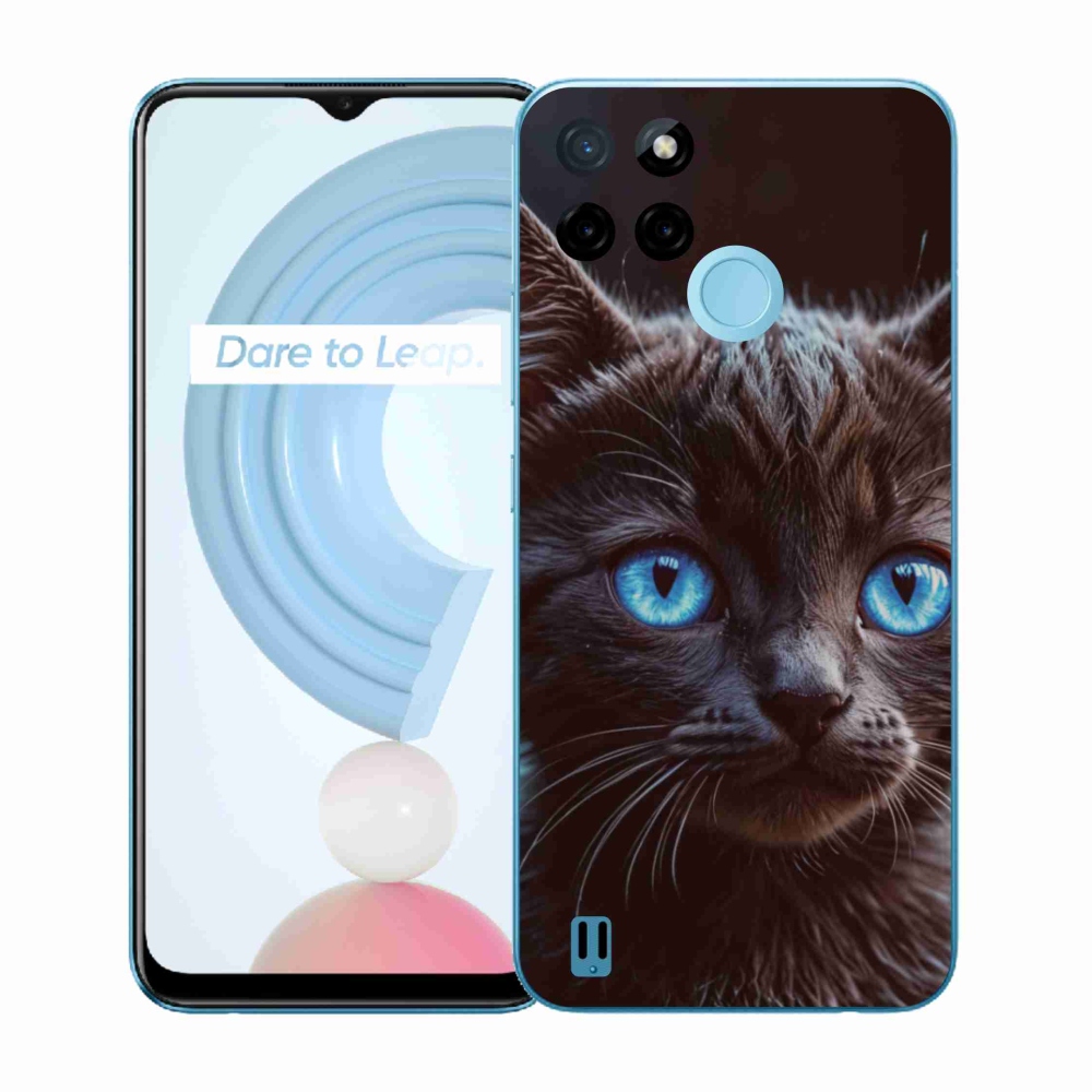 Gélový kryt mmCase na Realme C21Y/C25Y - čierne mačiatko 2
