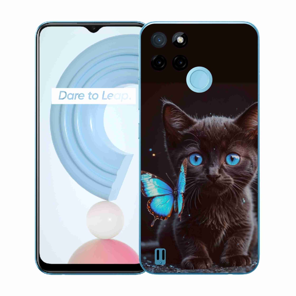 Gélový kryt mmCase na Realme C21Y/C25Y - čierne mačiatko 3