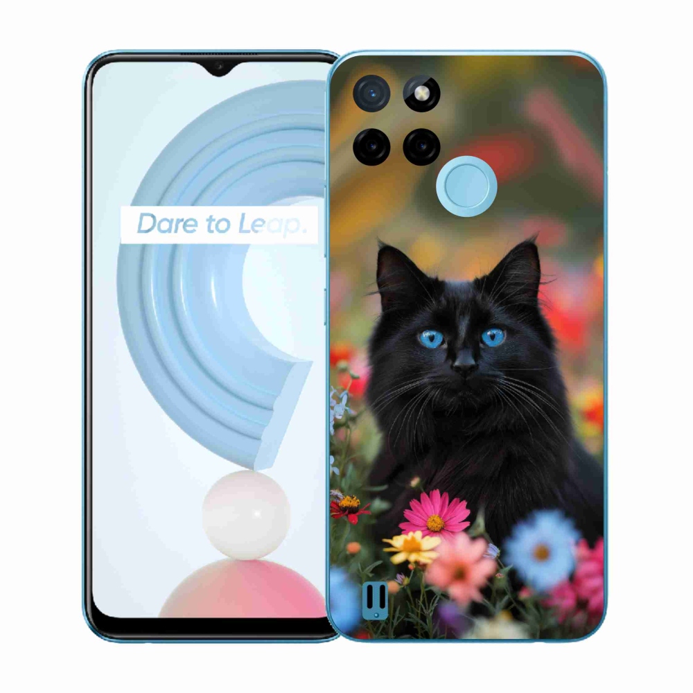 Gélový kryt mmCase na Realme C21Y/C25Y - čierne mačiatko 4