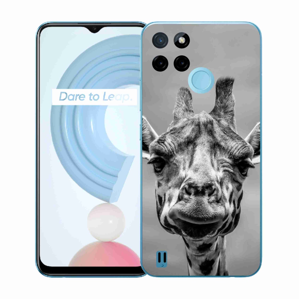 Gélový kryt mmCase na Realme C21Y/C25Y - čiernobiela žirafa