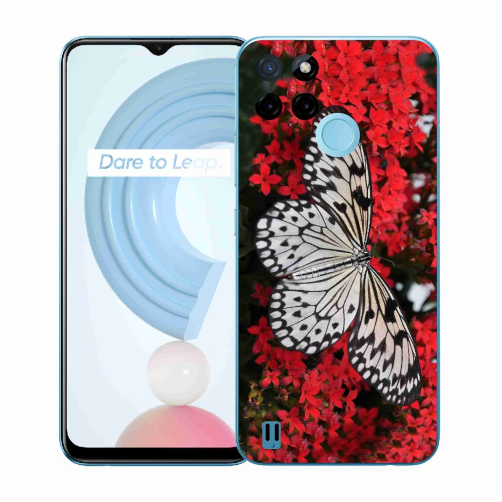 Gélový kryt mmCase na Realme C21Y/C25Y - čiernobiely motýľ 1