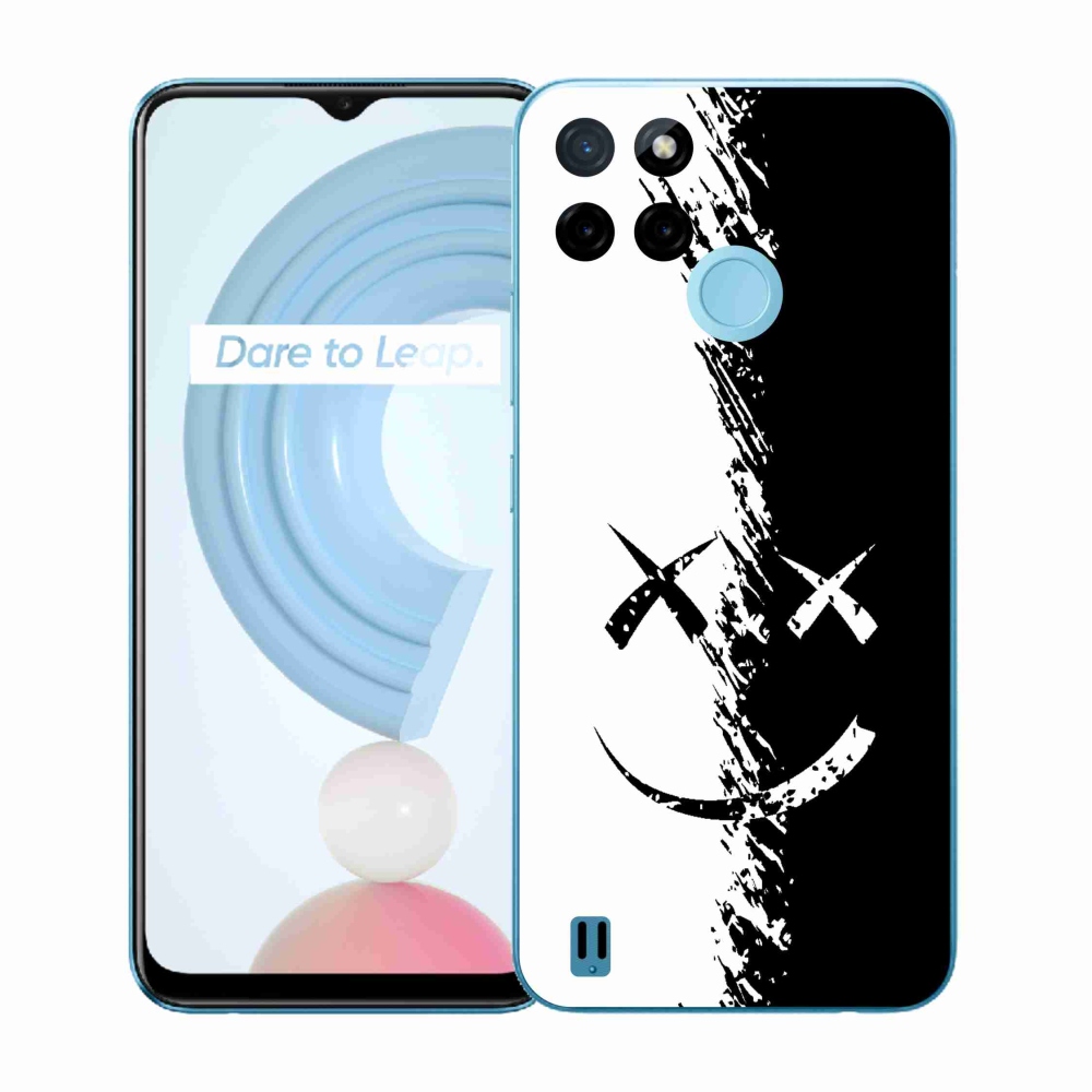 Gélový kryt mmCase na Realme C21Y/C25Y - čiernobiely smajlík