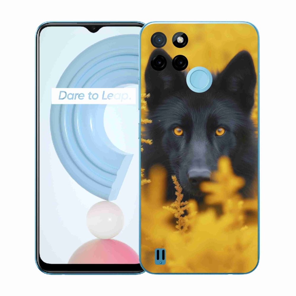 Gélový kryt mmCase na Realme C21Y/C25Y - čierny vlk 2
