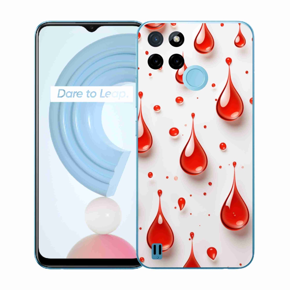 Gélový kryt mmCase na Realme C21Y/C25Y - červené kvapky
