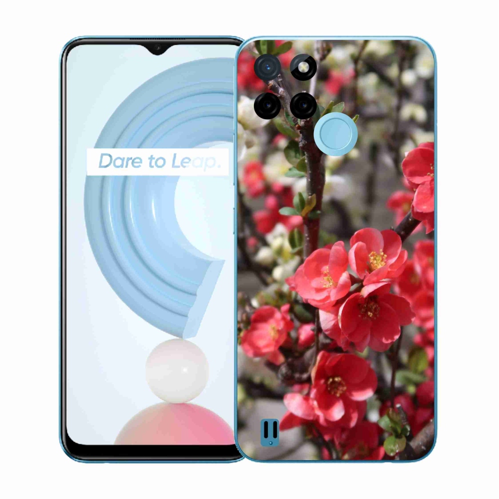 Gélový kryt mmCase na Realme C21Y/C25Y - červené kvety